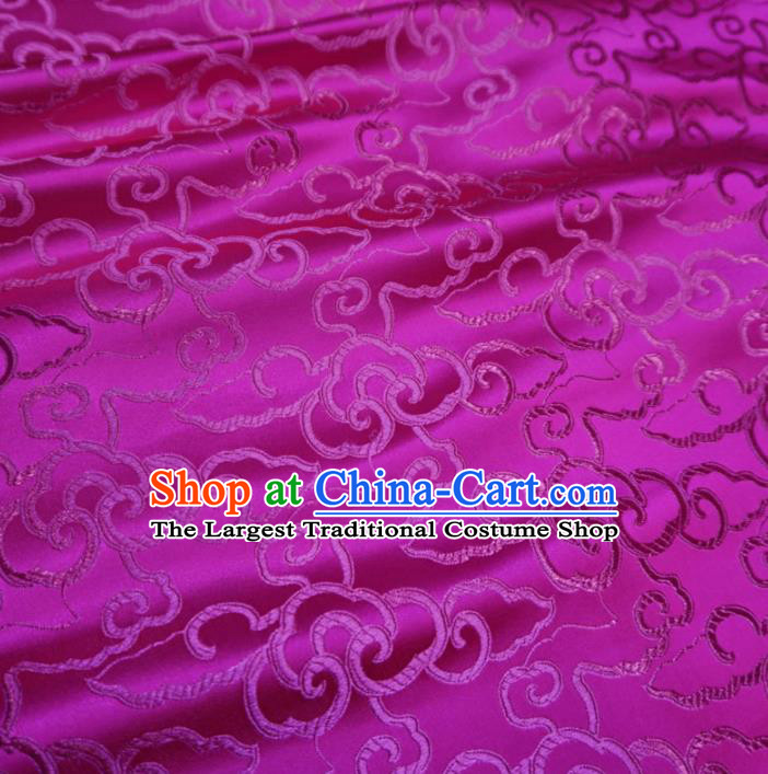 Asian Chinese Traditional Brocade Fabric Clouds Pattern Rosy Satin Tang Suit Silk Material
