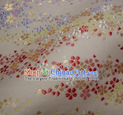 Asian Traditional Damask Classical Sakura Pattern Brocade Fabric Japanese Kimono Tapestry Satin Silk Material