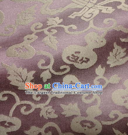 Asian Traditional Kimono Classical Calabash Pattern Purple Damask Brocade Fabric Japanese Kyoto Tapestry Satin Silk Material