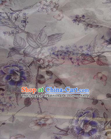 Asian Traditional Fabric Classical Peony Pattern Watered Gauze Brocade Chinese Satin Silk Material
