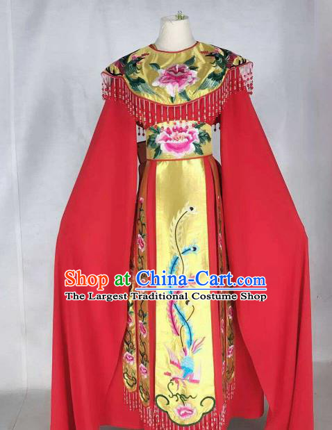 Chinese Traditional Beijing Opera Actress Red Dress Ancient Princess Costume for Women