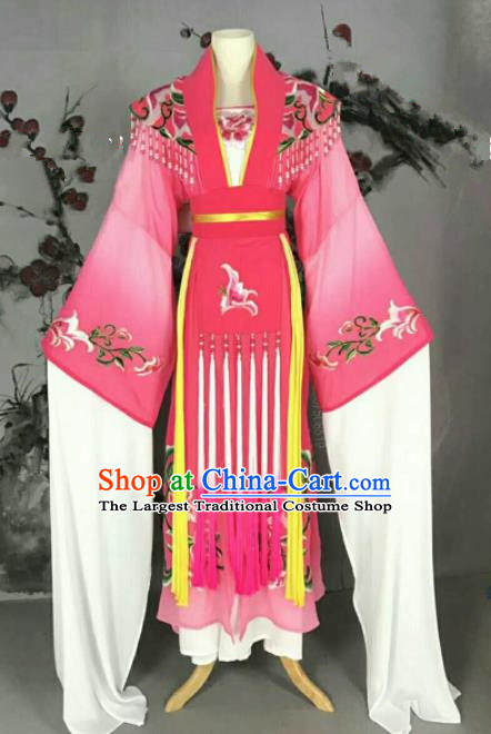 Traditional Chinese Peking Opera Nobility Lady Pink Dress Ancient Peri Princess Costume for Women