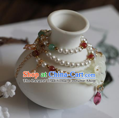 Chinese Traditional Hanfu Accessories Ancient Princess Jade Necklace for Women