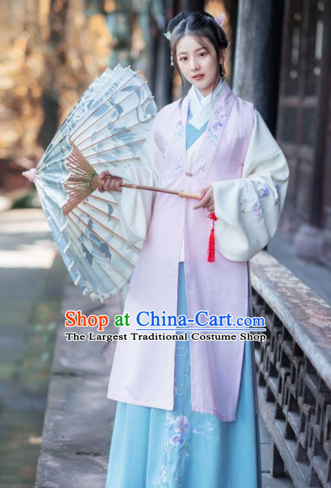 Chinese Ancient Winter Hanfu Dress Traditional Ming Dynasty Nobility Lady Historical Costume for Women