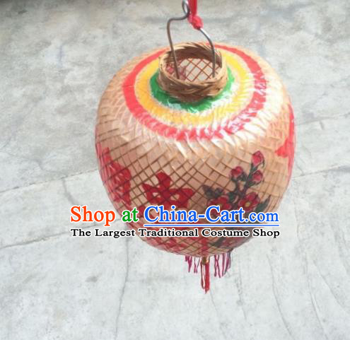 Chinese Traditional Bamboo Weaving Lantern Handmade Dragon Pattern Oil Paper Palace Lanterns