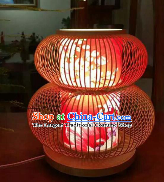 Chinese Traditional Desk Lantern Handmade New Year Bamboo Weaving Lanterns