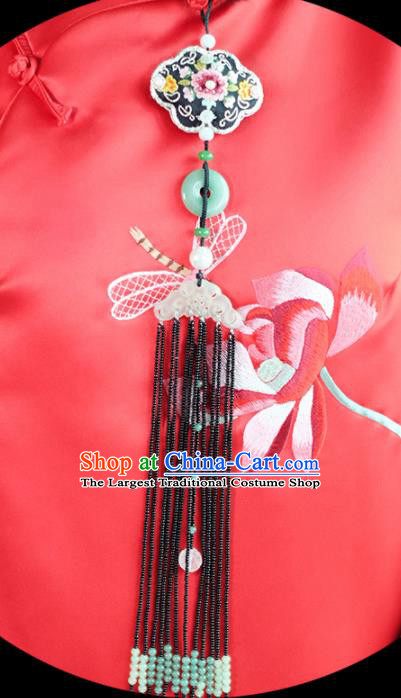 Chinese Traditional Jewelry Accessories Classical Embroidered Pressure Front Tassel Brooch for Women