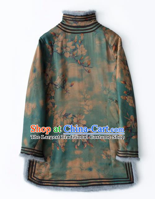 Chinese Traditional National Costume Tang Suit Upper Outer Garment Watered Gauze Blouse for Women