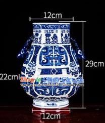 Chinese Jingdezhen Ceramic Craft Twine Pattern Jar Enamel Handicraft Traditional Porcelain Vase