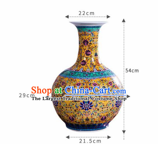 Chinese Jingdezhen Ceramic Craft Enamel Vase Handicraft Traditional Porcelain Vase