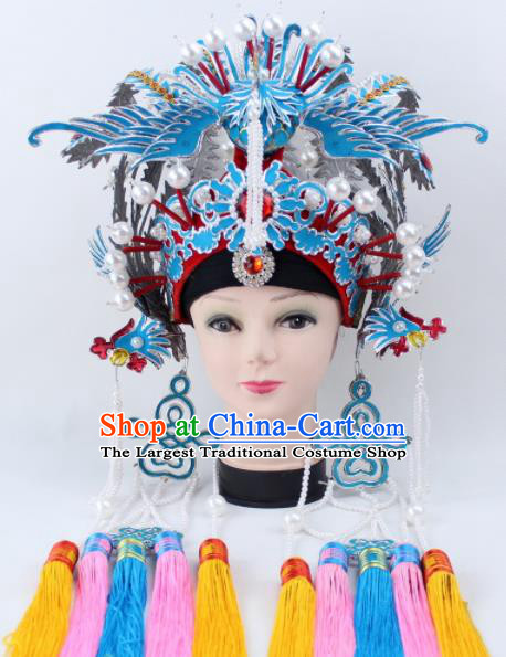 Chinese Ancient Imperial Concubine Phoenix Coronet Traditional Peking Opera Diva Headwear for Women