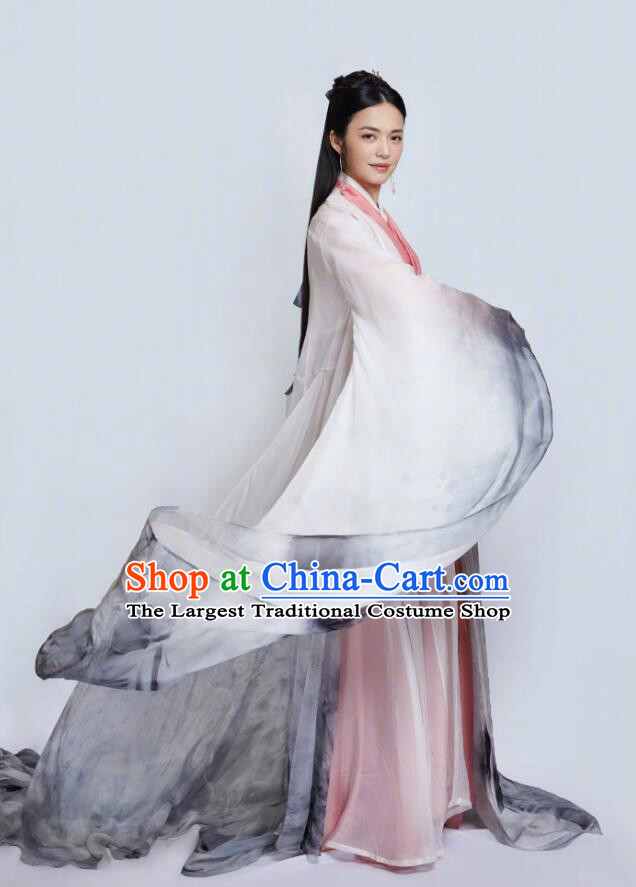 Traditional Chinese Spring Festival Gala Dance Hanfu Dress Ancient Peri Replica Costume for Women