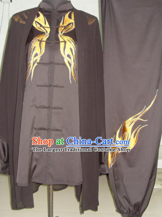 Chinese Traditional Kung Fu Competition Costume Tai Chi Martial Arts Black Clothing for Men