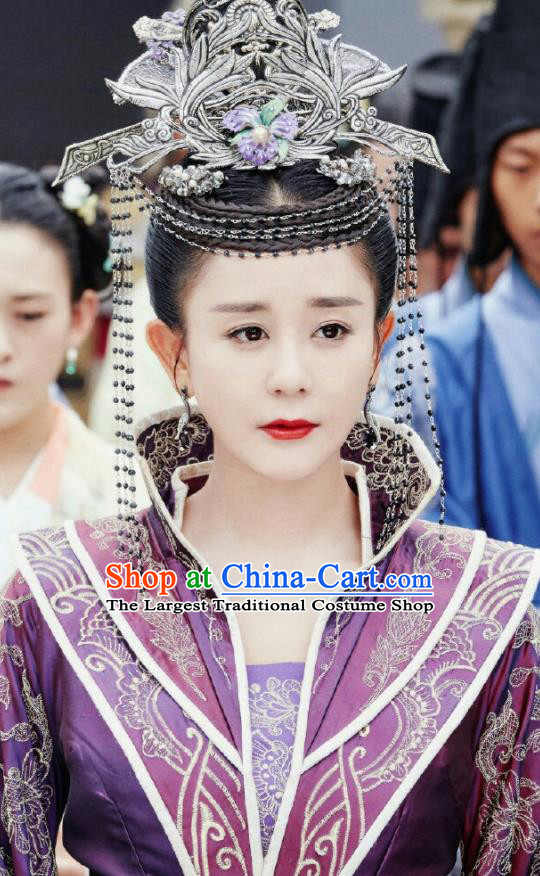 Chinese Drama Queen Dugu Northern Zhou Dynasty Empress Hanfu Dress Ancient Historical Costume and Headpiece for Women