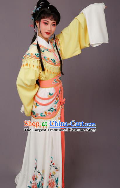 Chinese Traditional Beijing Opera Hua Dan Costume Peking Opera Princess Yellow Dress for Women
