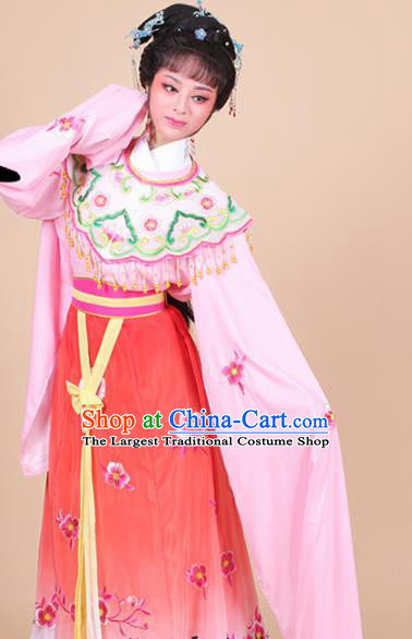 Chinese Traditional Shaoxing Opera Peri Princess Red Embroidered Dress Beijing Opera Hua Dan Costume for Women