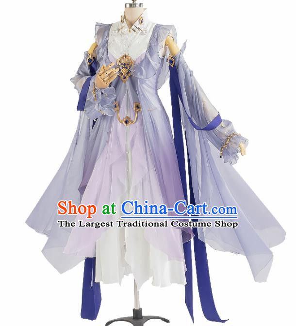 Chinese Traditional Female Knight Purple Hanfu Dress Ancient Swordswoman Costume for Women