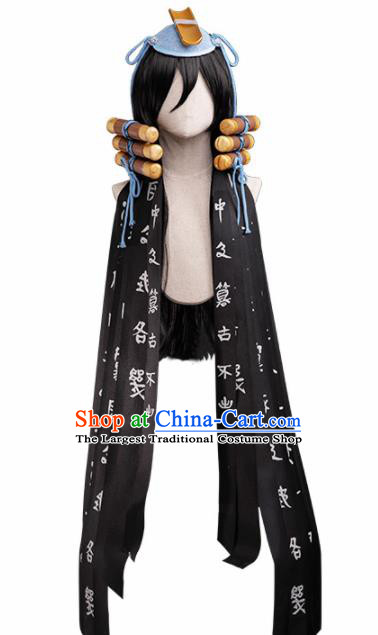 Chinese Traditional Cosplay Swordswoman Hair Accessories Ancient Female Knight Wigs and Hair Crown for Women