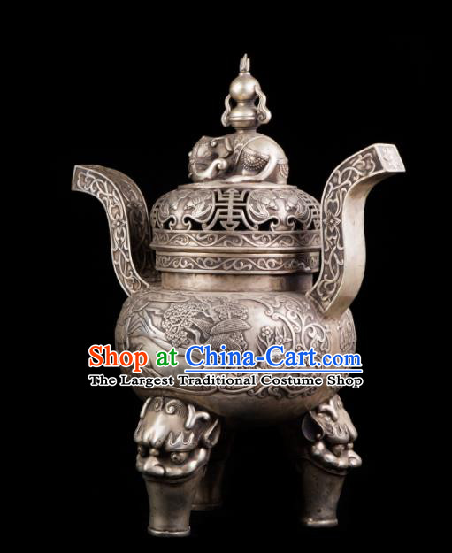Chinese Traditional Taoism Bagua Cupronickel Incense Burner Feng Shui Items Censer Decoration
