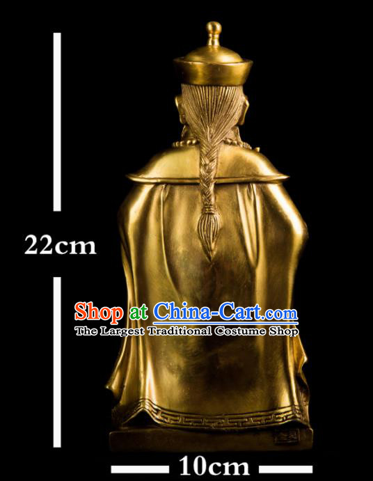Chinese Traditional Feng Shui Items Taoism Bagua Decoration Brass God Statue