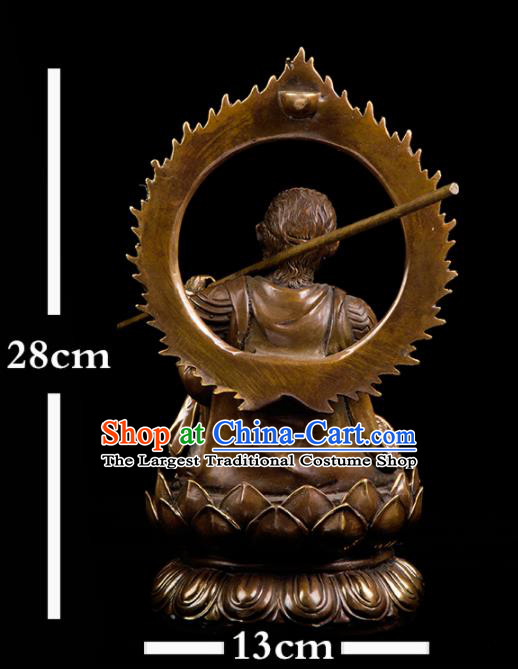 Chinese Traditional Feng Shui Items Taoism Bagua Brass Handsome Monkey King Decoration