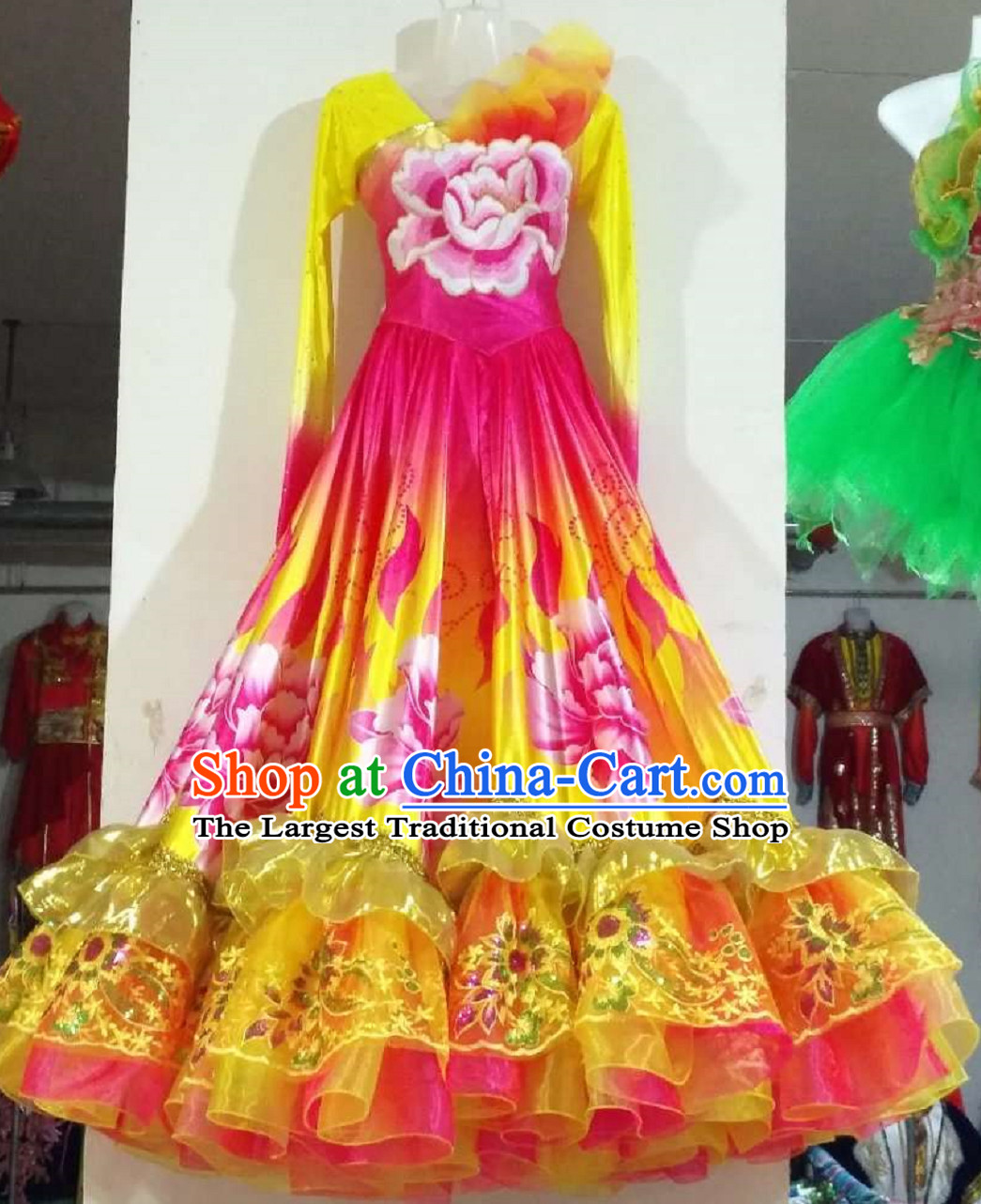 Free Shipping Brand New Traditional Chinese Dance Costumes Complete Set