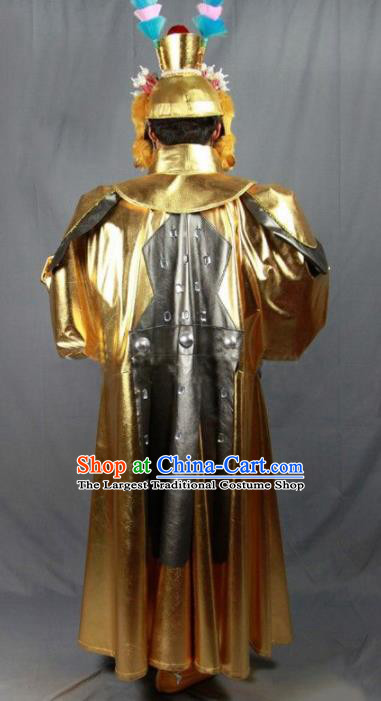 Chinese Traditional Sichuan Opera Sun Wukong Costume Face Changing Golden Clothing Complete Set for Men