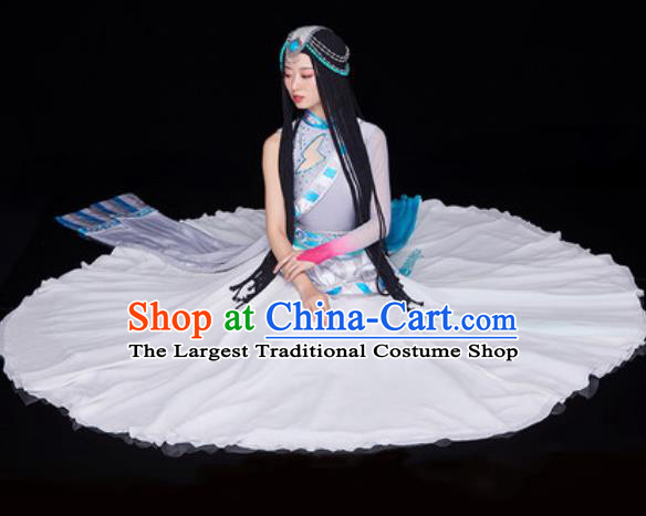Chinese Traditional Ethnic Folk Dance Dress Mongol Nationality Dance Costume for Women