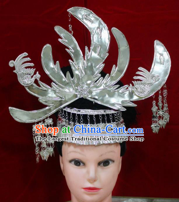 Traditional Chinese Hair Accessories Miao Nationality Peacock Phoenix Coronet Ethnic Female Hairpins for Women