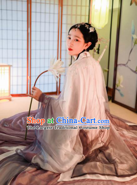 Chinese Ancient Princess Hanfu Dress Traditional Tang Dynasty Court Lady Embroidered Historical Costume for Women