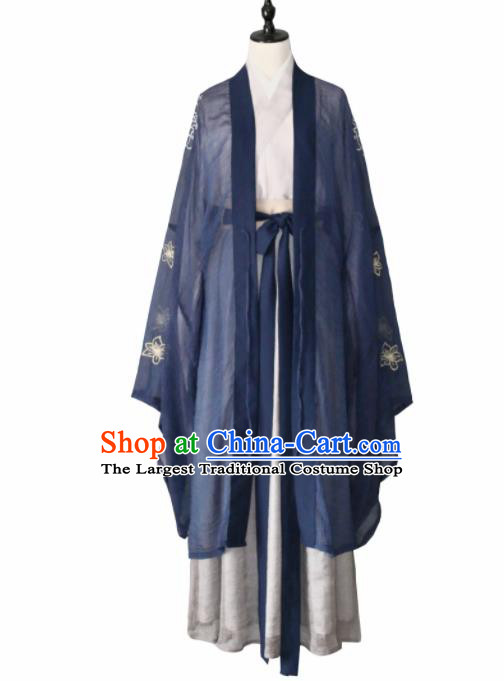 Traditional Chinese Jin Dynasty Swordswoman Historical Costume Ancient Nobility Lady Hanfu Dress for Women