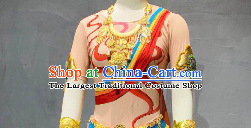 Asian Classical White Tara Deity Costume and Accessories Complete Set