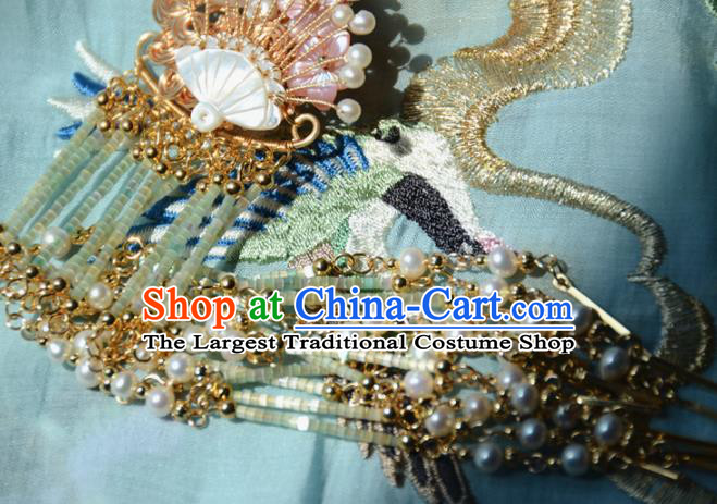 Traditional Chinese Hanfu Shell Tassel Hair Claw Hair Accessories Ancient Princess Hairpins for Women