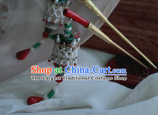 Traditional Chinese Hanfu Beads Hair Clip Hair Accessories Ancient Princess Tassel Hairpins for Women