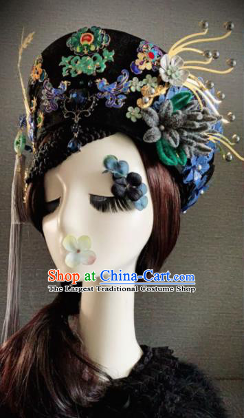 Traditional Chinese Ancient Qing Dynasty Palace Queen Phoenix Coronet Headwear Hair Accessories for Women