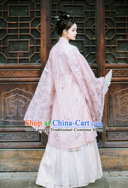 Chinese Ancient Court Princess Pink Hanfu Dress Traditional Jin Dynasty Historical Costume for Women