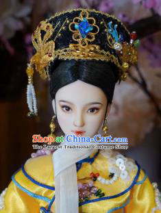Chinese Ancient Manchu Queen Headwear Traditional Qing Dynasty Palace Hair Accessories for Women