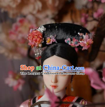 Chinese Ancient Court Maid Headwear Traditional Qing Dynasty Palace Manchu Hair Accessories for Women