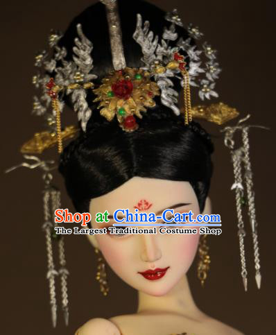 Chinese Ancient Imperial Concubine Hairpins Phoenix Coronet Headwear Traditional Tang Dynasty Hair Accessories for Women