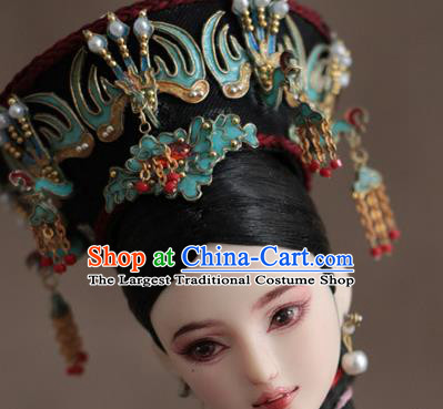 Chinese Ancient Palace Empress Phoenix Hat Headwear Traditional Qing Dynasty Manchu Queen Hair Accessories for Women