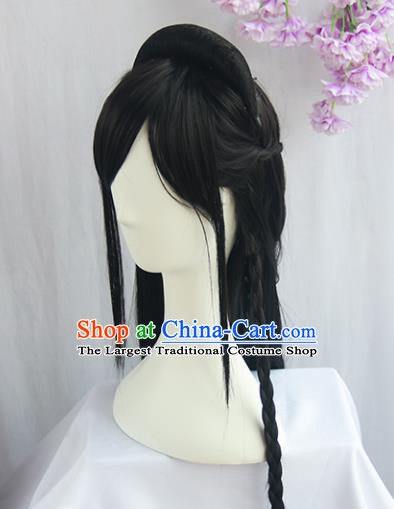 Handmade Chinese Ancient Jin Dynasty Princess Headpiece Chignon Traditional Hanfu Wigs Sheath for Women