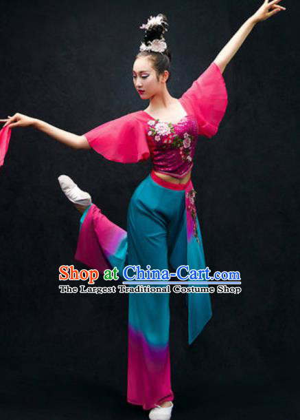 Chinese Folk Dance Yangko Costume Traditional Fan Dance Clothing for Women