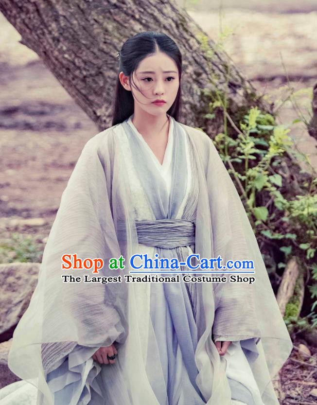 Drama Heavenly Sword Dragon Slaying Saber Chinese Ancient Swordswoman Taoist Nun Zhou Zhiruo Historical Costume for Women