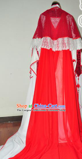 Traditional Chinese Cosplay Peri Princess Red Hanfu Dress Ancient Swordswoman Embroidered Costume for Women