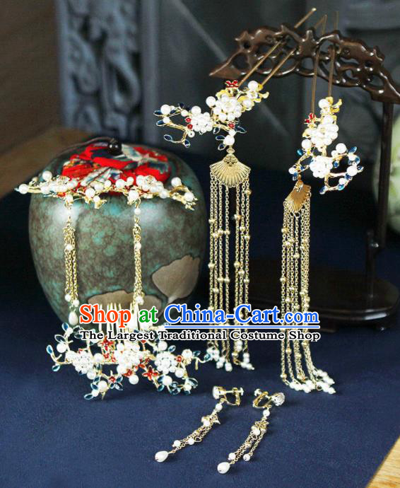 Traditional Chinese Handmade Tassel Hairpins Hair Combs Ancient Princess Hair Accessories for Women