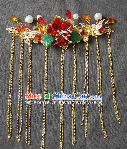 Handmade Chinese Ancient Wedding Tassel Step Shake Hairpins Headwear Hair Accessories for Women