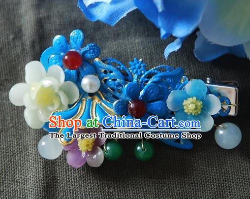Handmade Chinese Ancient Princess Cloisonne Hair Claw Hairpins Headwear Hair Accessories for Women