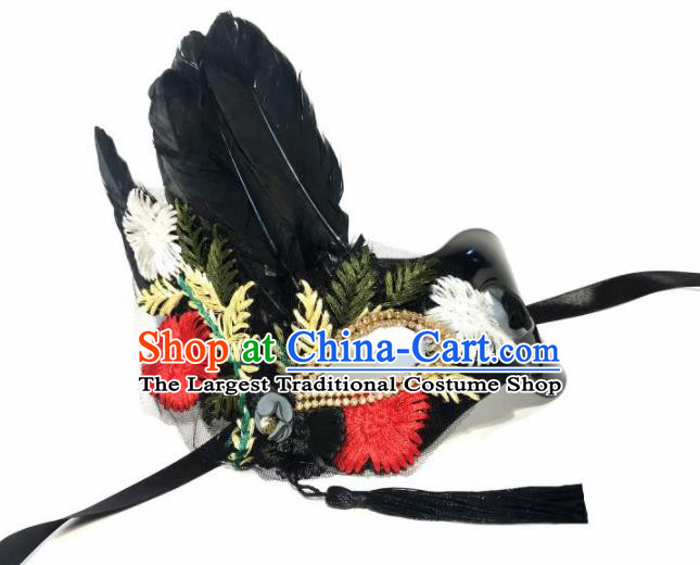 Top Halloween Stage Show Face Accessories Brazilian Carnival Catwalks Embroidered Mask for Women