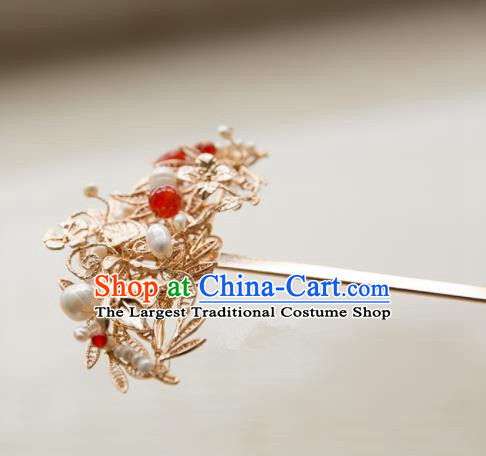 Chinese Handmade Hanfu Pearls Hair Clip Hairpins Traditional Ancient Princess Hair Accessories for Women