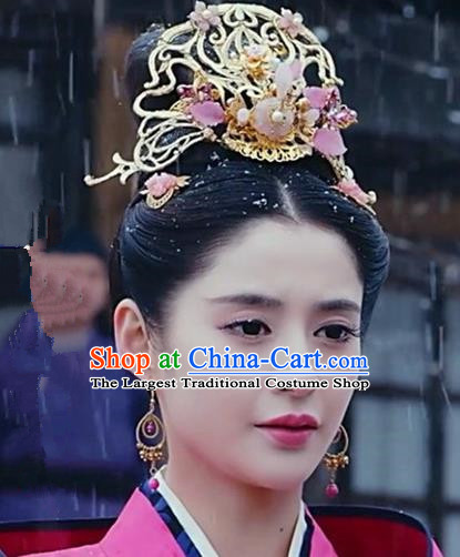 Handmade Chinese Palace Princess Hairpins Traditional Hanfu Hair Crown Ancient Hair Accessories for Women